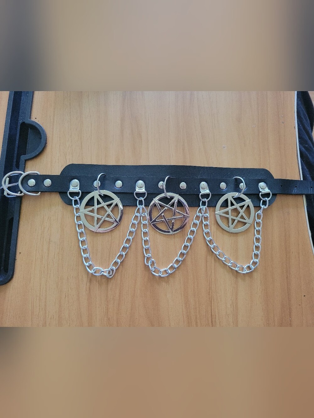 🍁NEW🍁Gothic Pentagram Chain Necklace Collar – Black